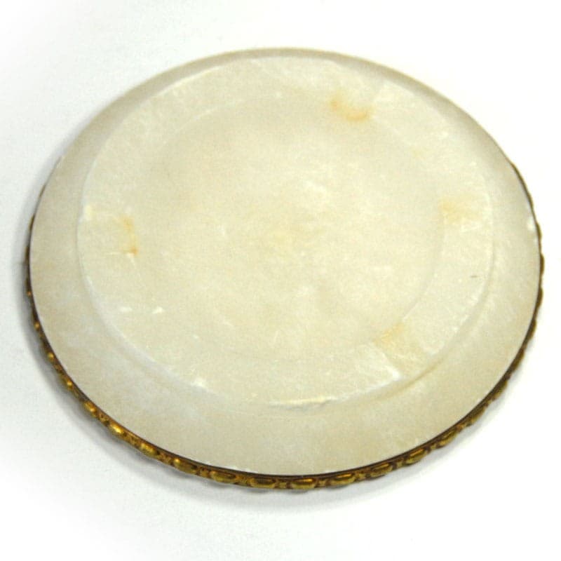 Popielnica, alabaster biały, metal złoty, lata 50. - 319225
