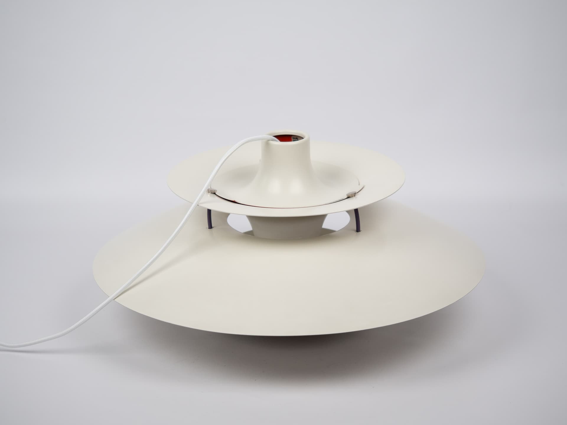 Pendant lamp PH 5, white, metal, by P. Henningsen, Louis Poulsen, Denmark, 1980s. - 319198