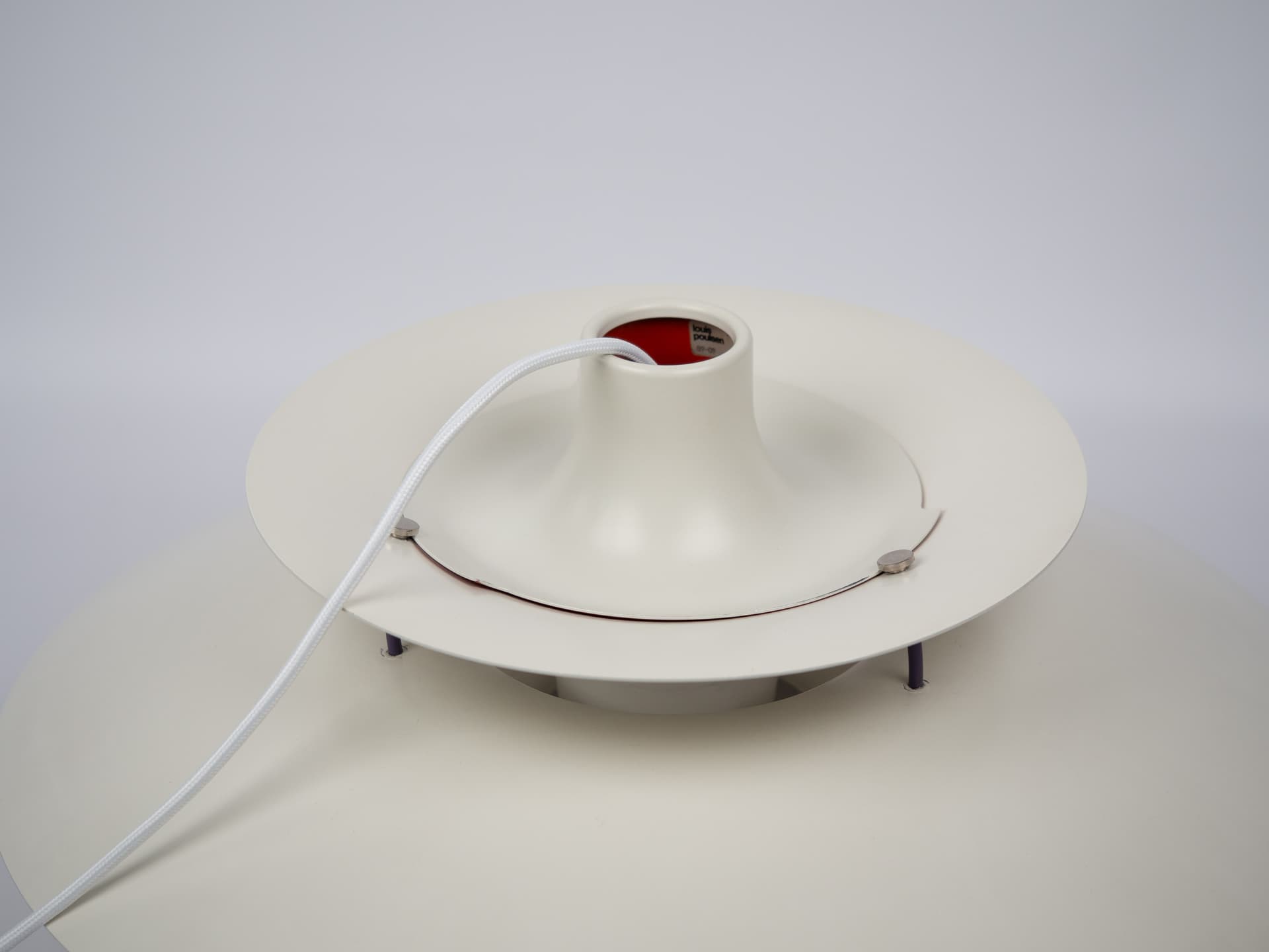 Pendant lamp PH 5, white, metal, by P. Henningsen, Louis Poulsen, Denmark, 1980s. - 319199