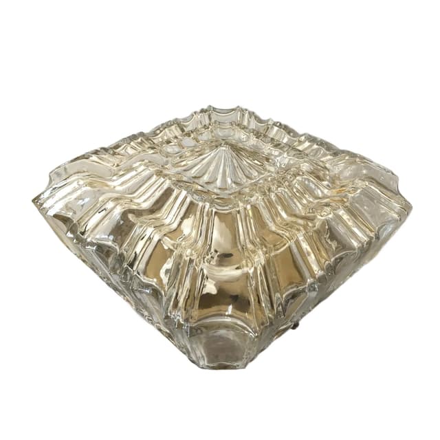 Złocony brutalistyczny kinkiet lub plafon szklany, Niemcy, lata 70. - WYMIARY