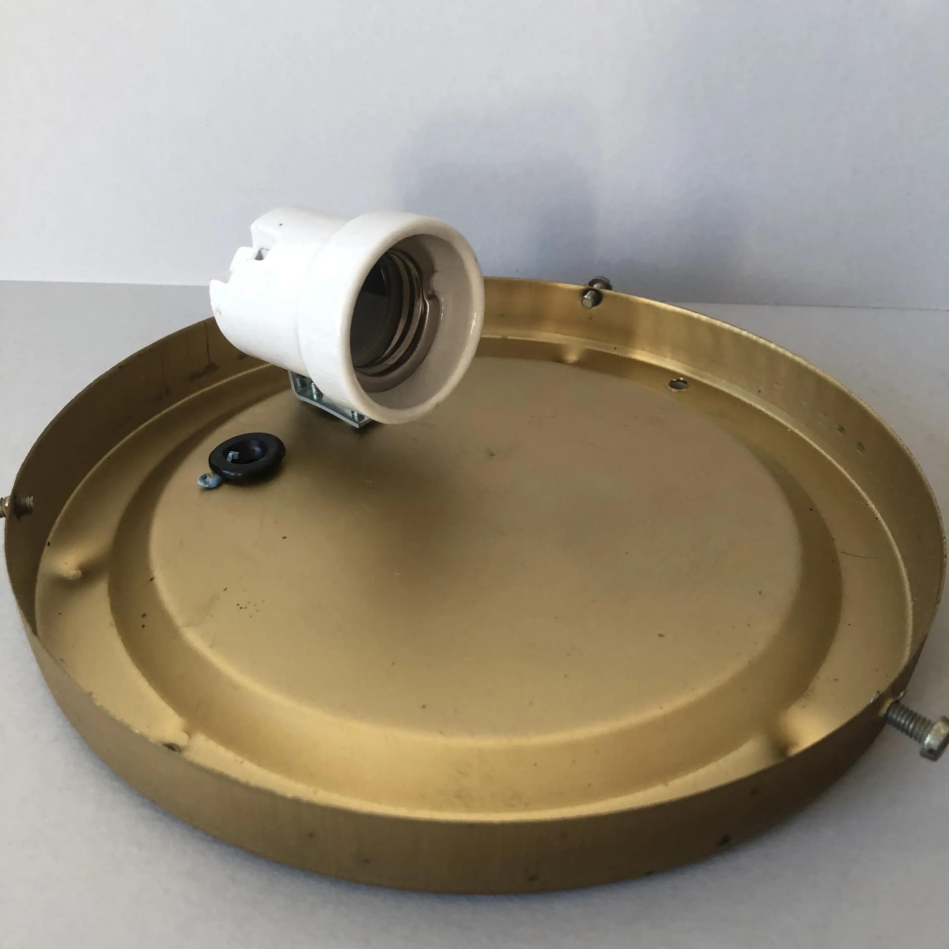 Złocony brutalistyczny kinkiet lub plafon szklany, Niemcy, lata 70. - 23502