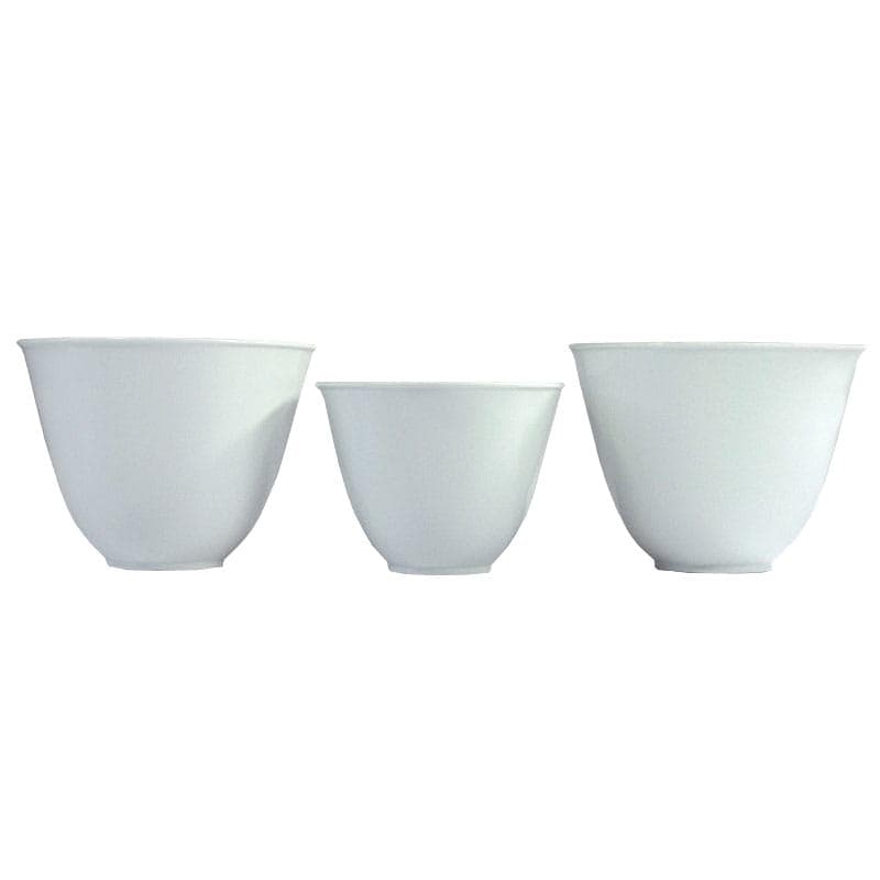Zestaw trzech osłonek na doniczki, porcelana biała, Furstenberg, Niemcy, lata 80.
