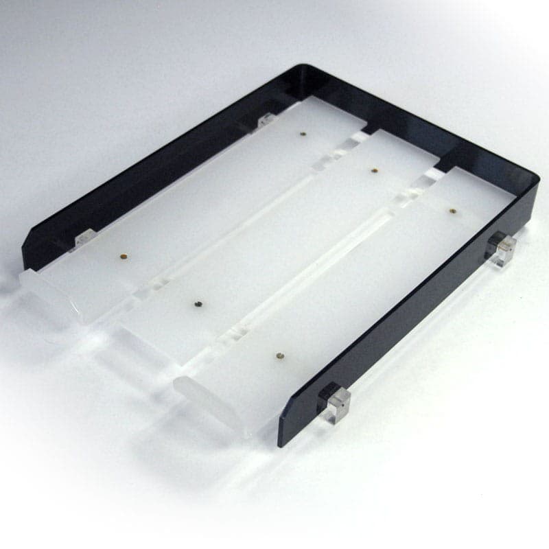 Desk organizer, black white transparent acrylic, 1980s. - 319664