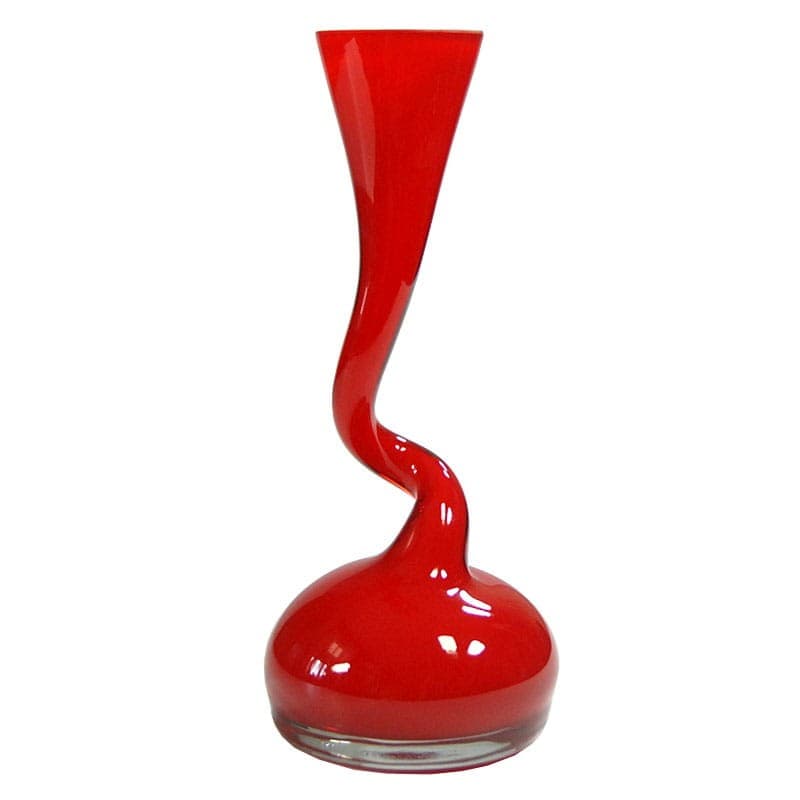 Wazon Swing, szkło czerwony transparentny, Normann Copenhagen, Dania, lata 90. - 319646