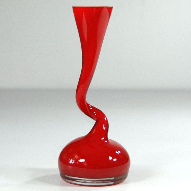 Wazon Swing, szkło czerwony transparentny, Normann Copenhagen, Dania, lata 90. - 319644