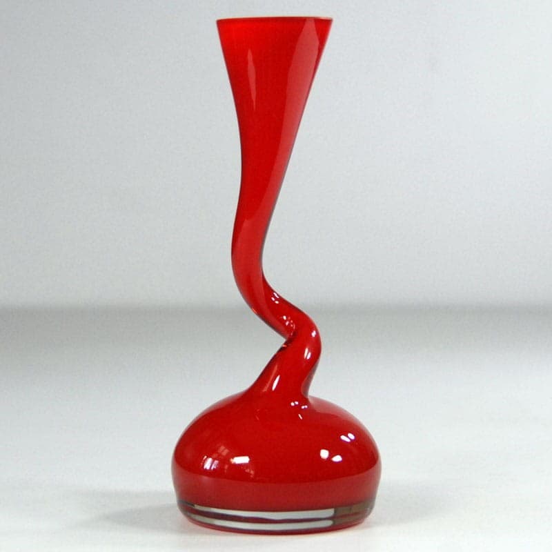 Wazon Swing, szkło czerwony transparentny, Normann Copenhagen, Dania, lata 90. - 319645