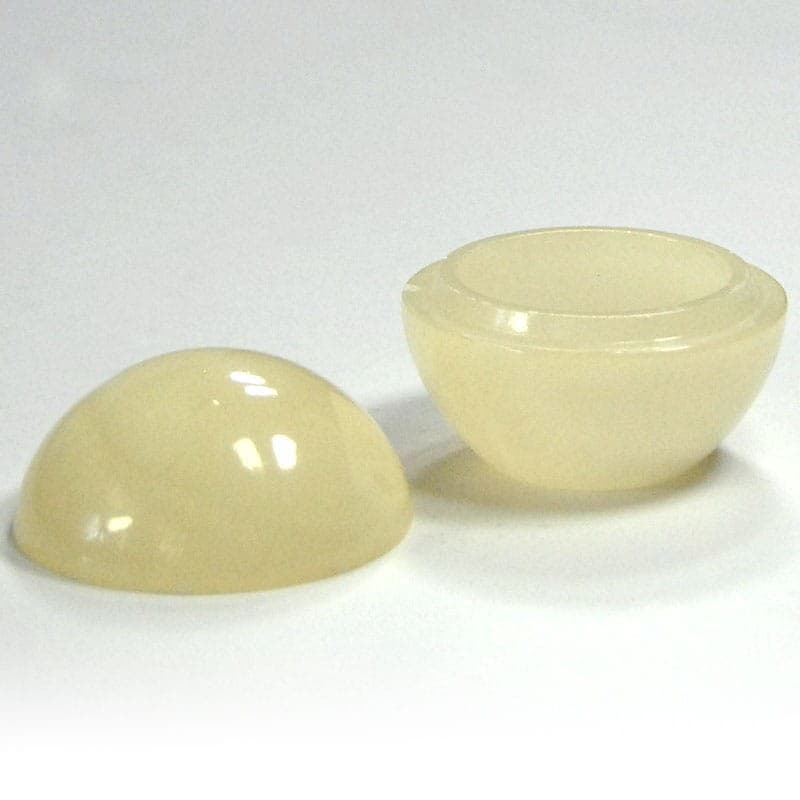Spherical trinket box, beige alabaster, Italy, vintage - 319640