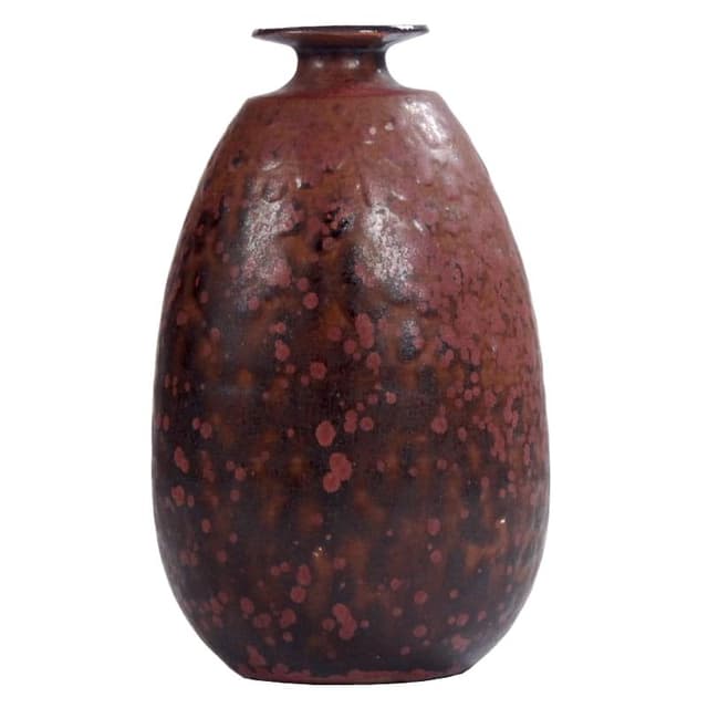Wazon ceramiczny, brązowo-czerwony, Niemcy, lata 70. - WYMIARY