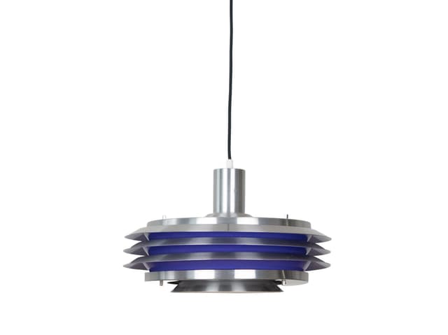 Pendant Lamp Trava, silver blue, metal, by C. Thore, Granhaga Metallindustri, Sweden, 1960s. - DIMENSION