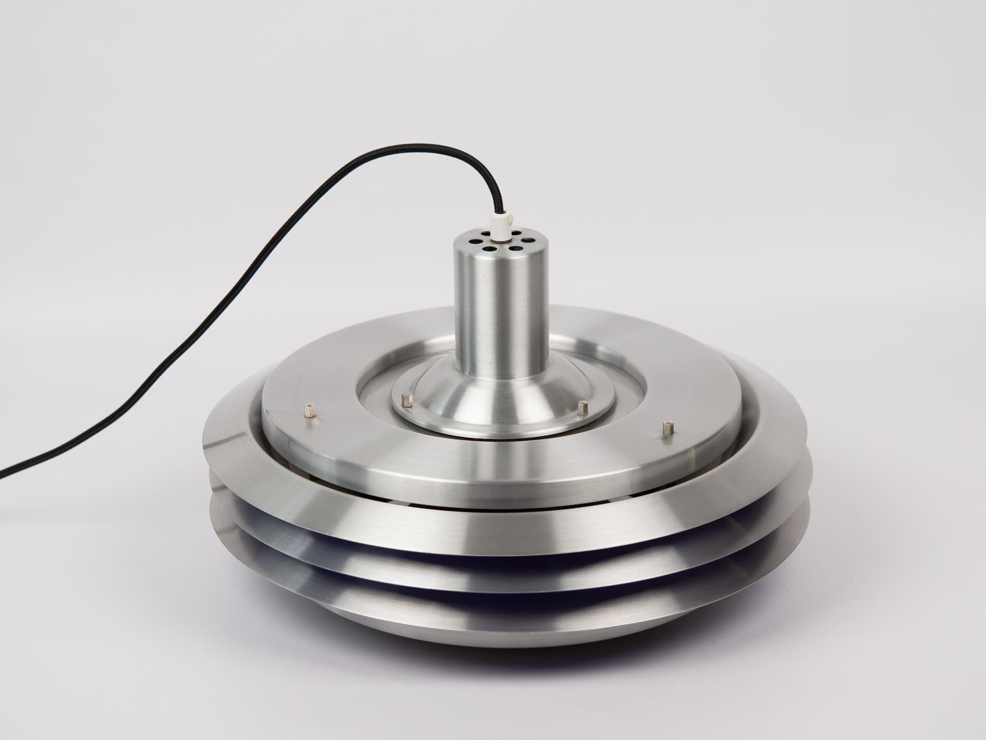 Pendant Lamp Trava, silver blue, metal, by C. Thore, Granhaga Metallindustri, Sweden, 1960s. - 319504