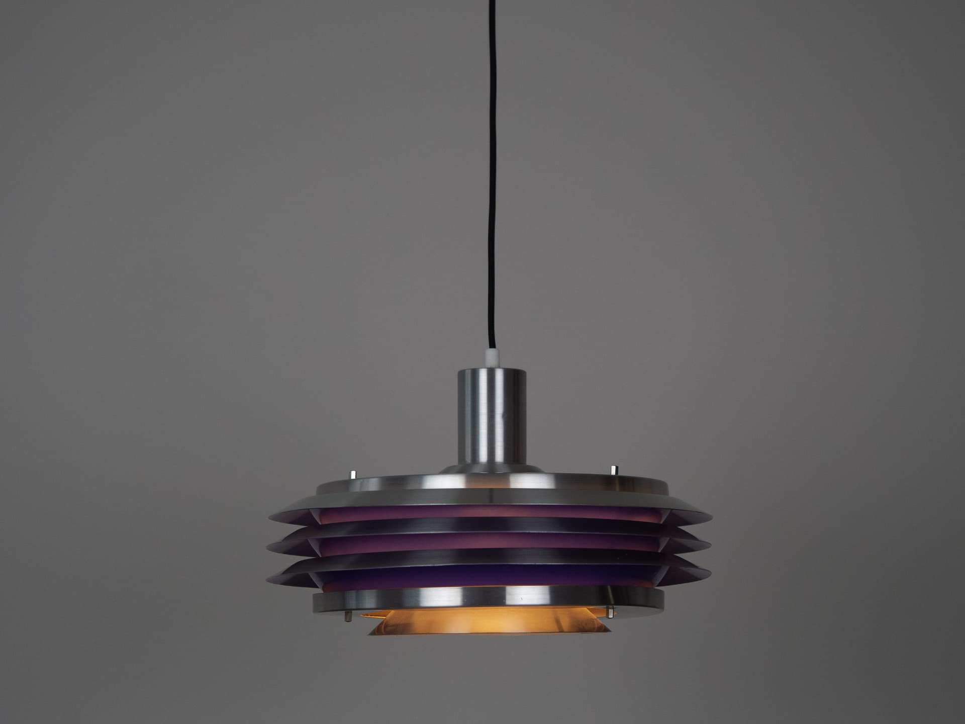 Pendant Lamp Trava, silver blue, metal, by C. Thore, Granhaga Metallindustri, Sweden, 1960s. - 319506