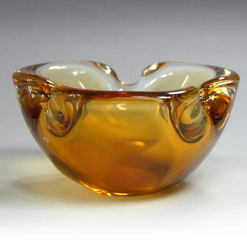 Misa dekoracyjna Murano, szkło żółty złoty, Włochy, lata 70. - 319581