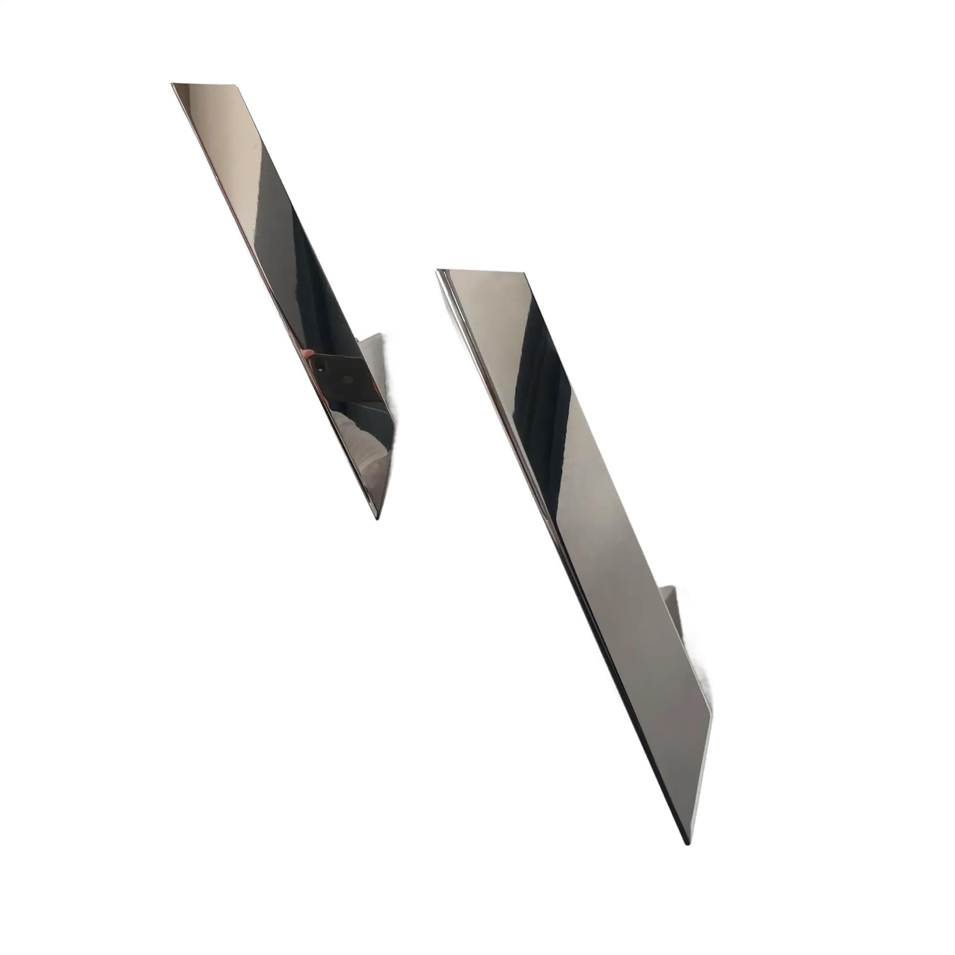 Pair of wall sconces, silver chromed brass, J.T. Kalmar, Germany, 1970s.