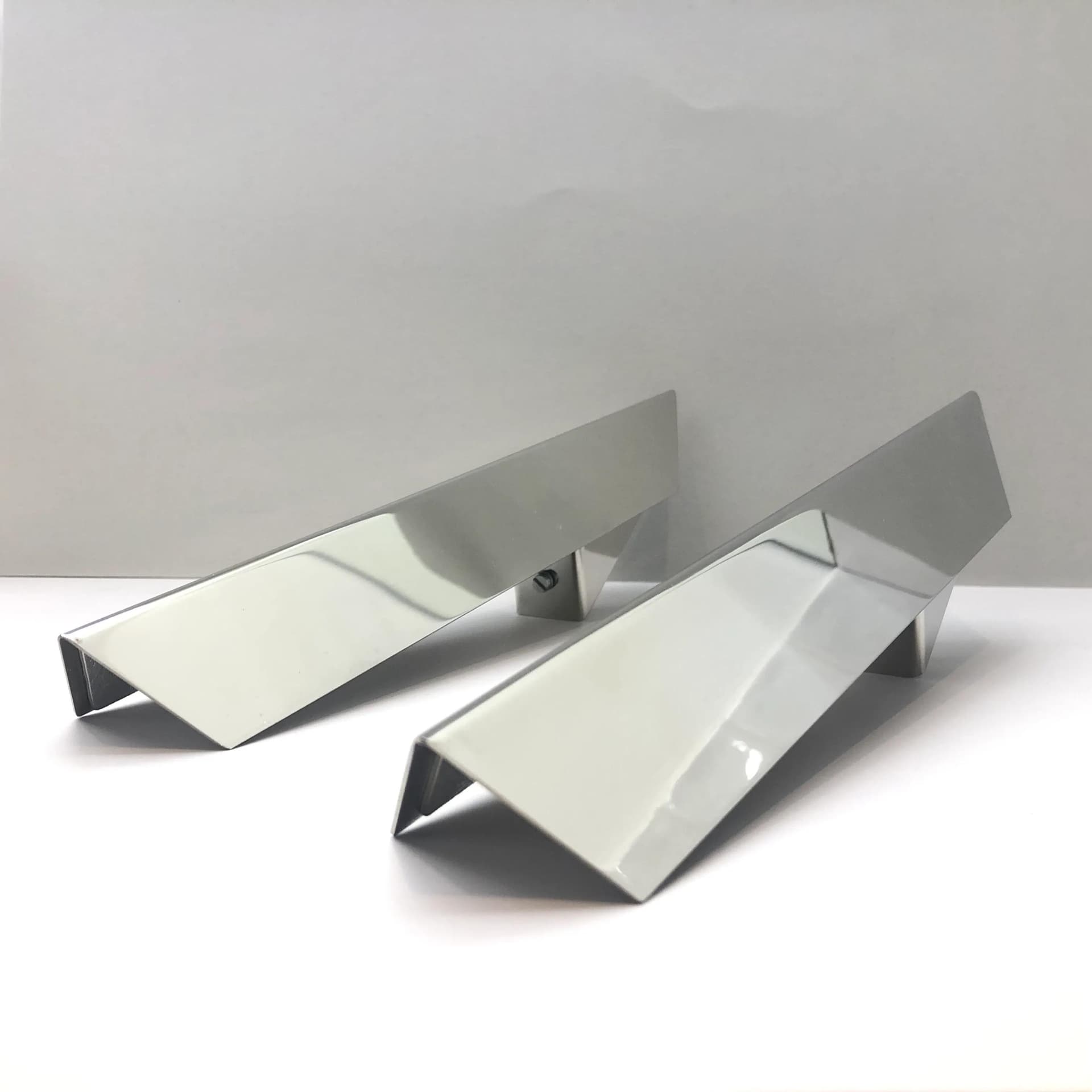 Pair of wall sconces, silver chromed brass, J.T. Kalmar, Germany, 1970s. - 23496