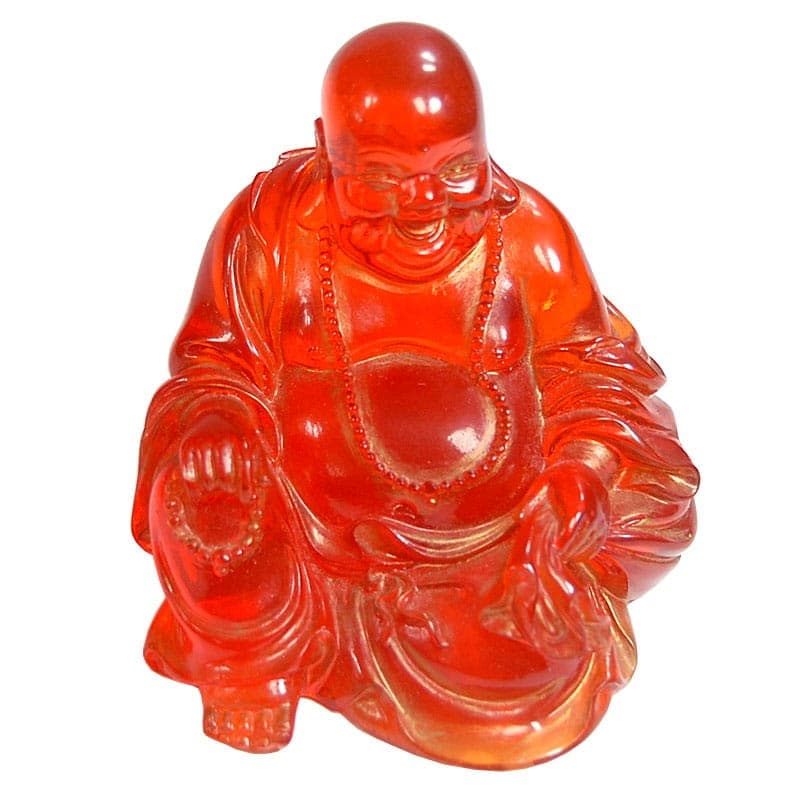 Buddha Figurine, amber transparent, resin, 2000s - 319554