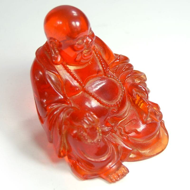 Buddha Figurine, amber transparent, resin, 2000s - 319553
