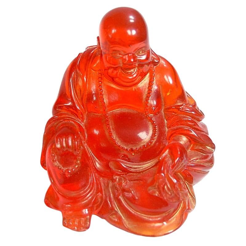 Buddha Figurine, amber transparent, resin, 2000s