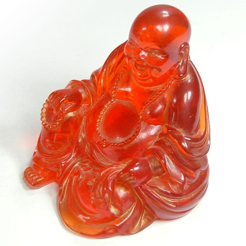 Buddha Figurine, amber transparent, resin, 2000s - 319552