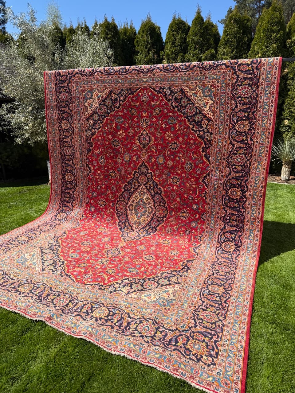Rug Keshan, 400x290 cm, red, wool, Iran - 319524