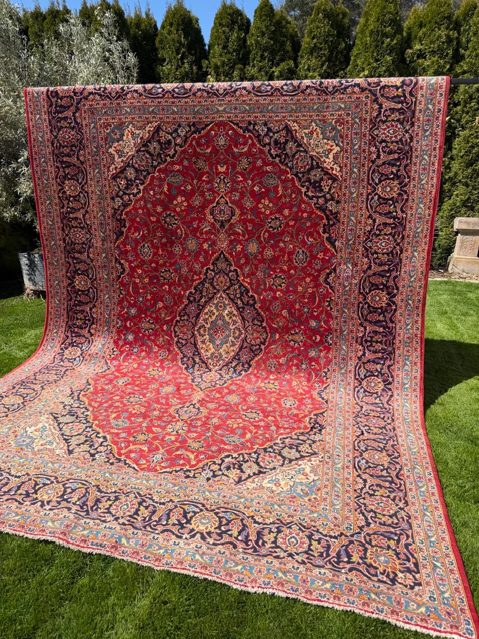 Rug Keshan, 400x290 cm, red, wool, Iran - 319522