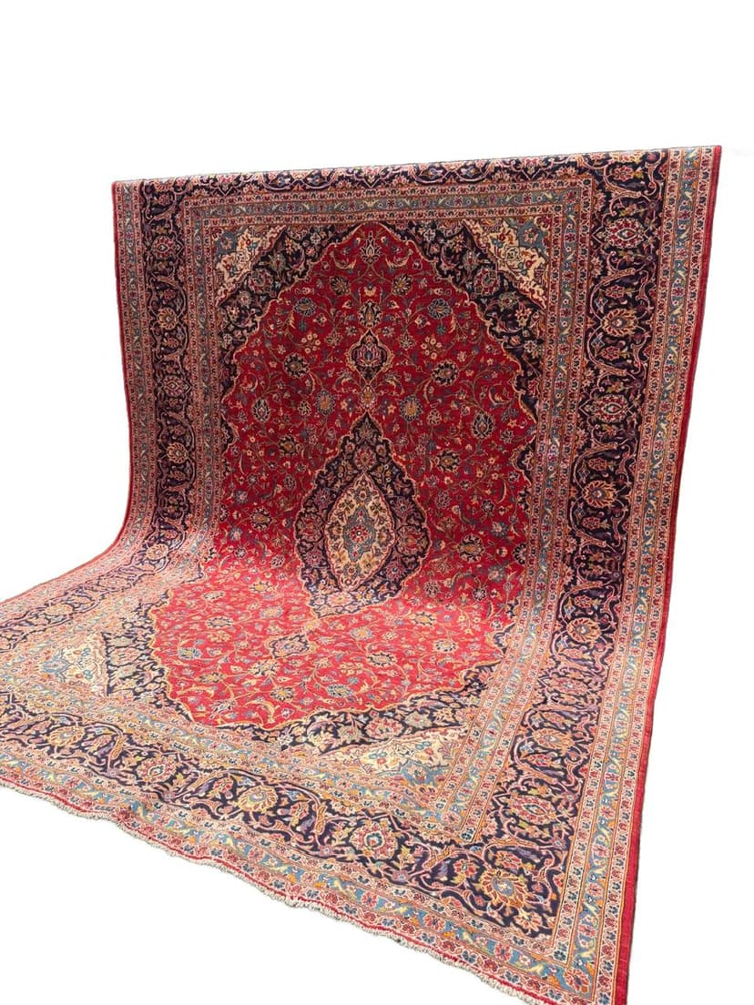 Rug Keshan, 400x290 cm, red, wool, Iran