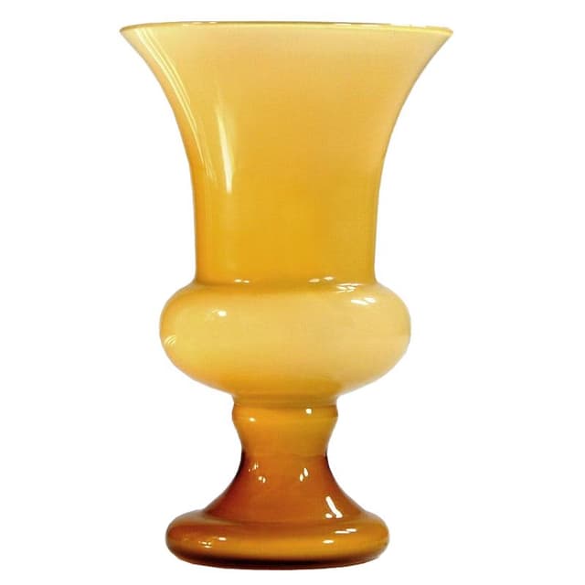 Wazonik Opaline de Murano, brązowy beżowy, szkło, Włochy, lata 60. - WYMIARY