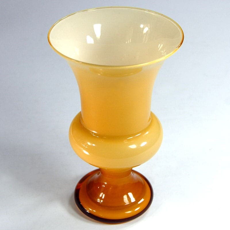 Wazonik Opaline de Murano, brązowy beżowy, szkło, Włochy, lata 60. - 319536