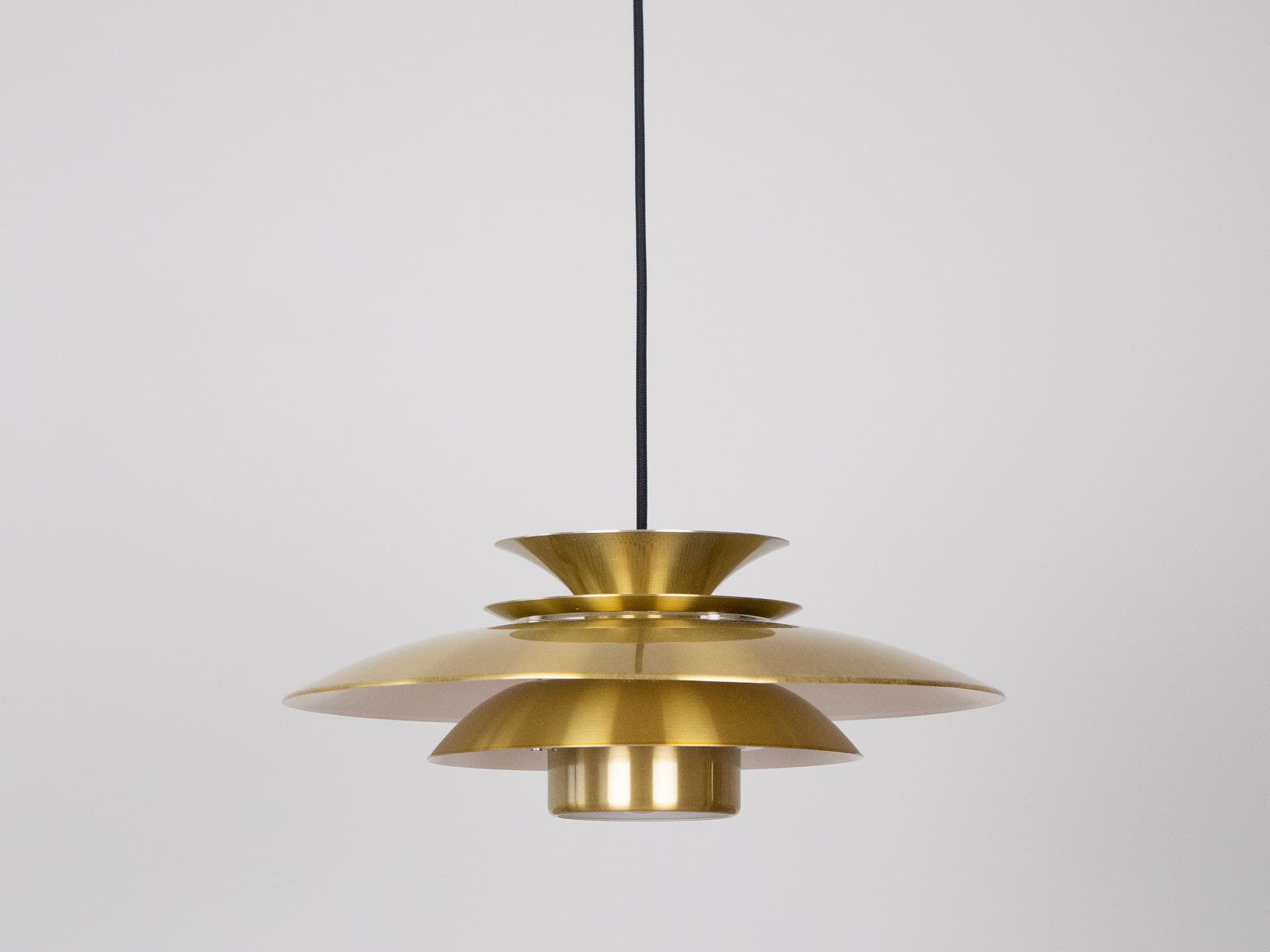 Pendant lamp, gold, aluminum, by B. Nordsted, Denmark, 1980s. - 319684