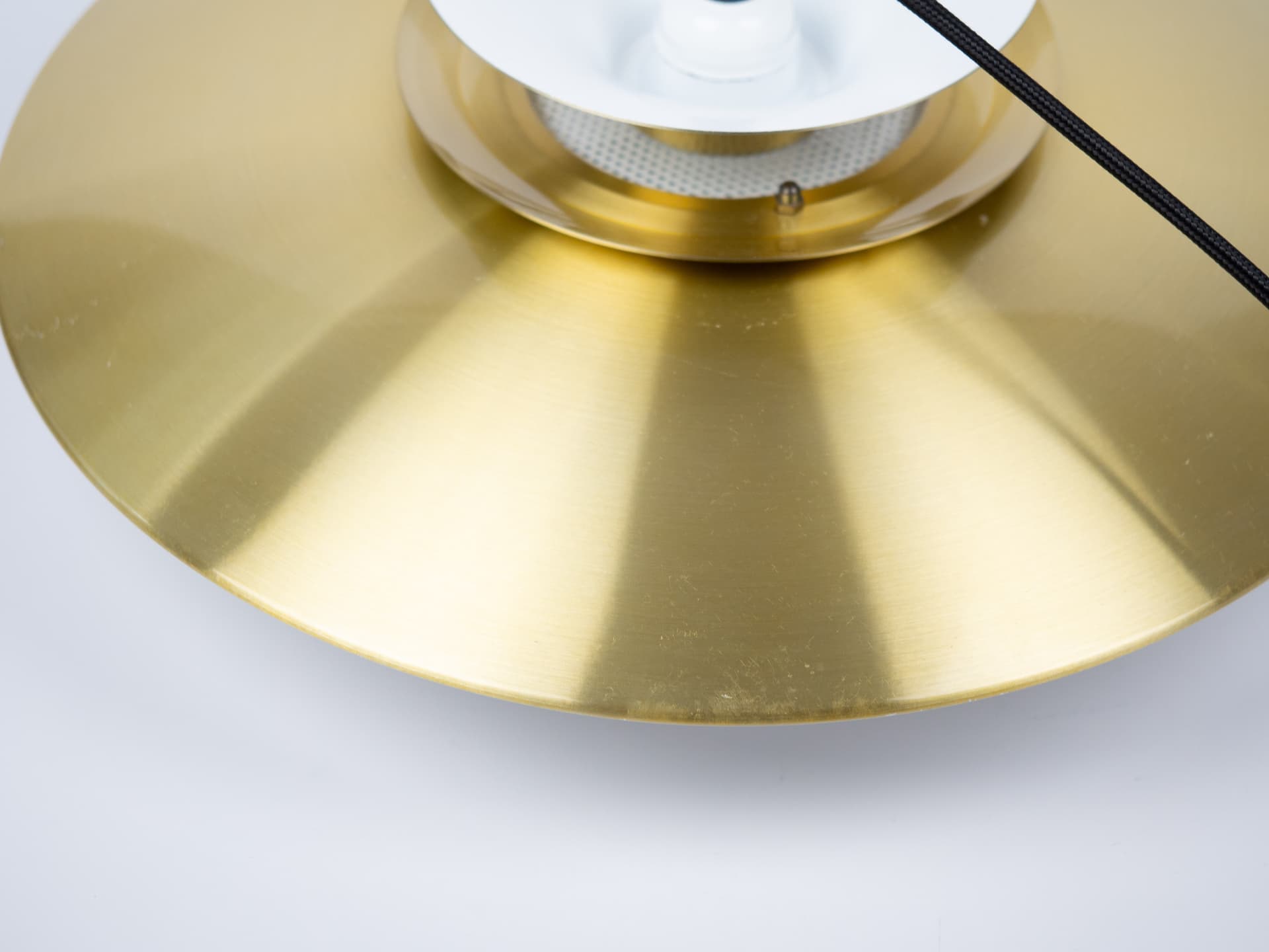 Pendant lamp, gold, aluminum, by B. Nordsted, Denmark, 1980s. - 319688
