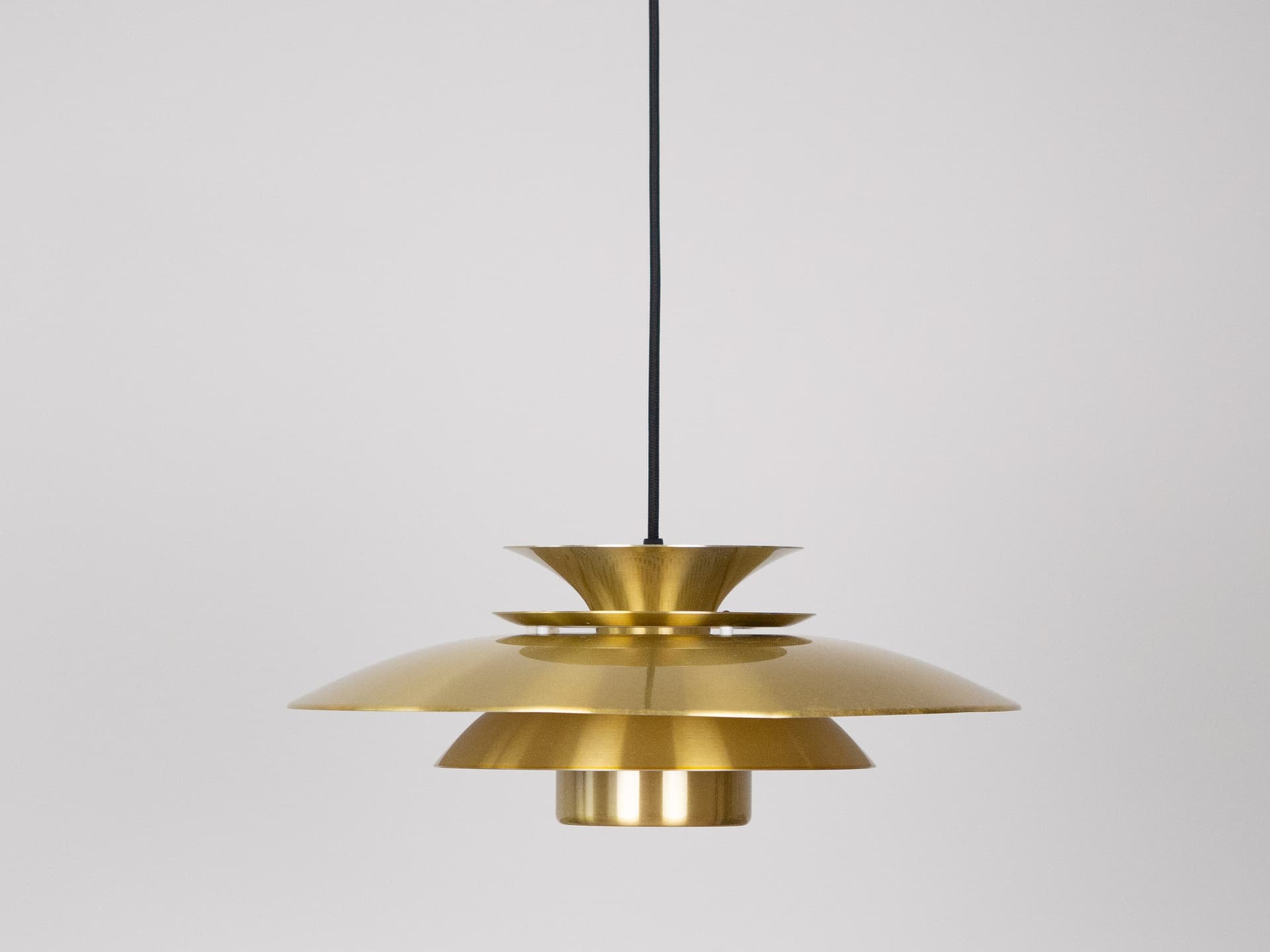 Pendant lamp, gold, aluminum, by B. Nordsted, Denmark, 1980s. - 319682
