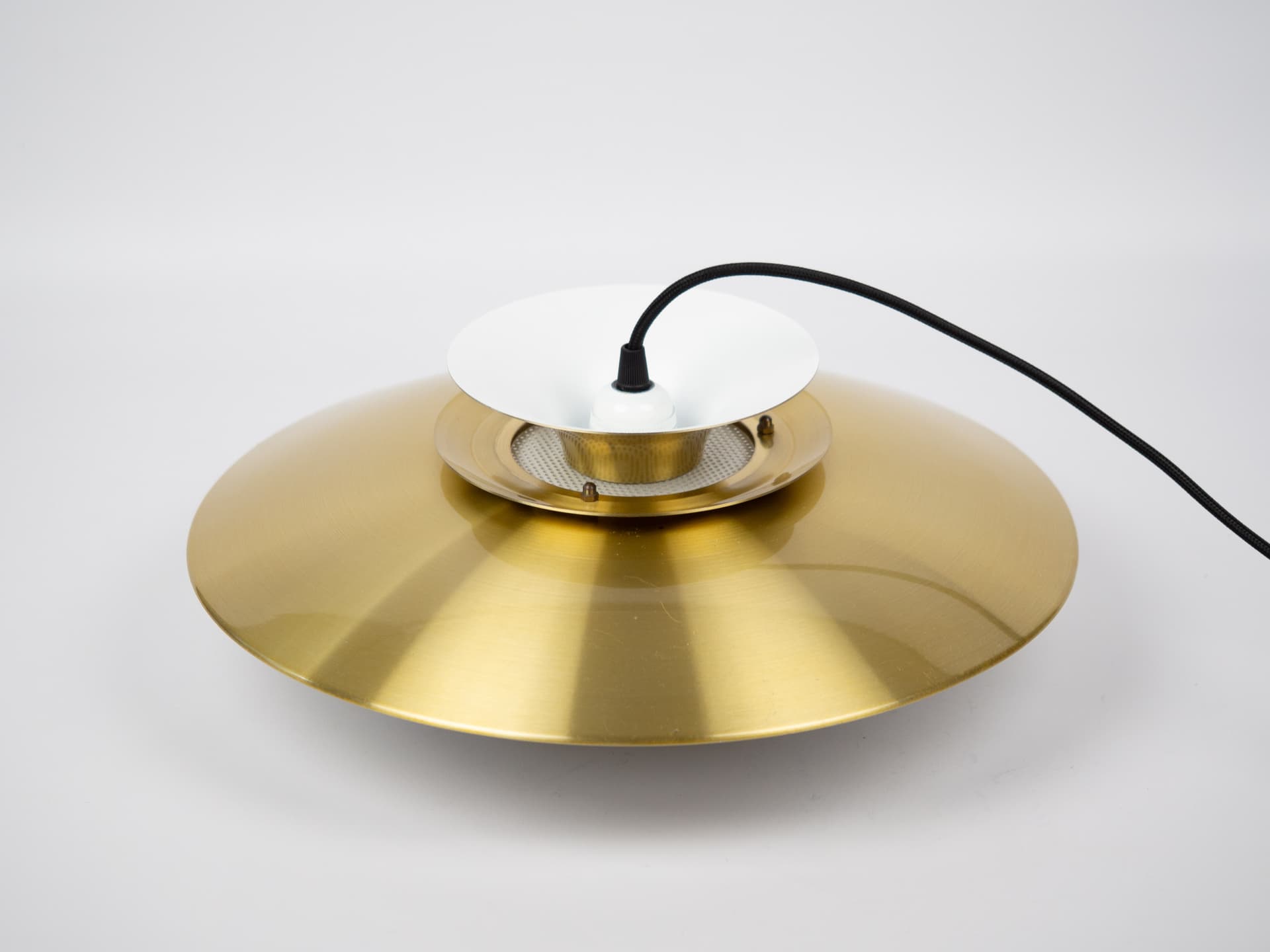 Pendant lamp, gold, aluminum, by B. Nordsted, Denmark, 1980s. - 319685