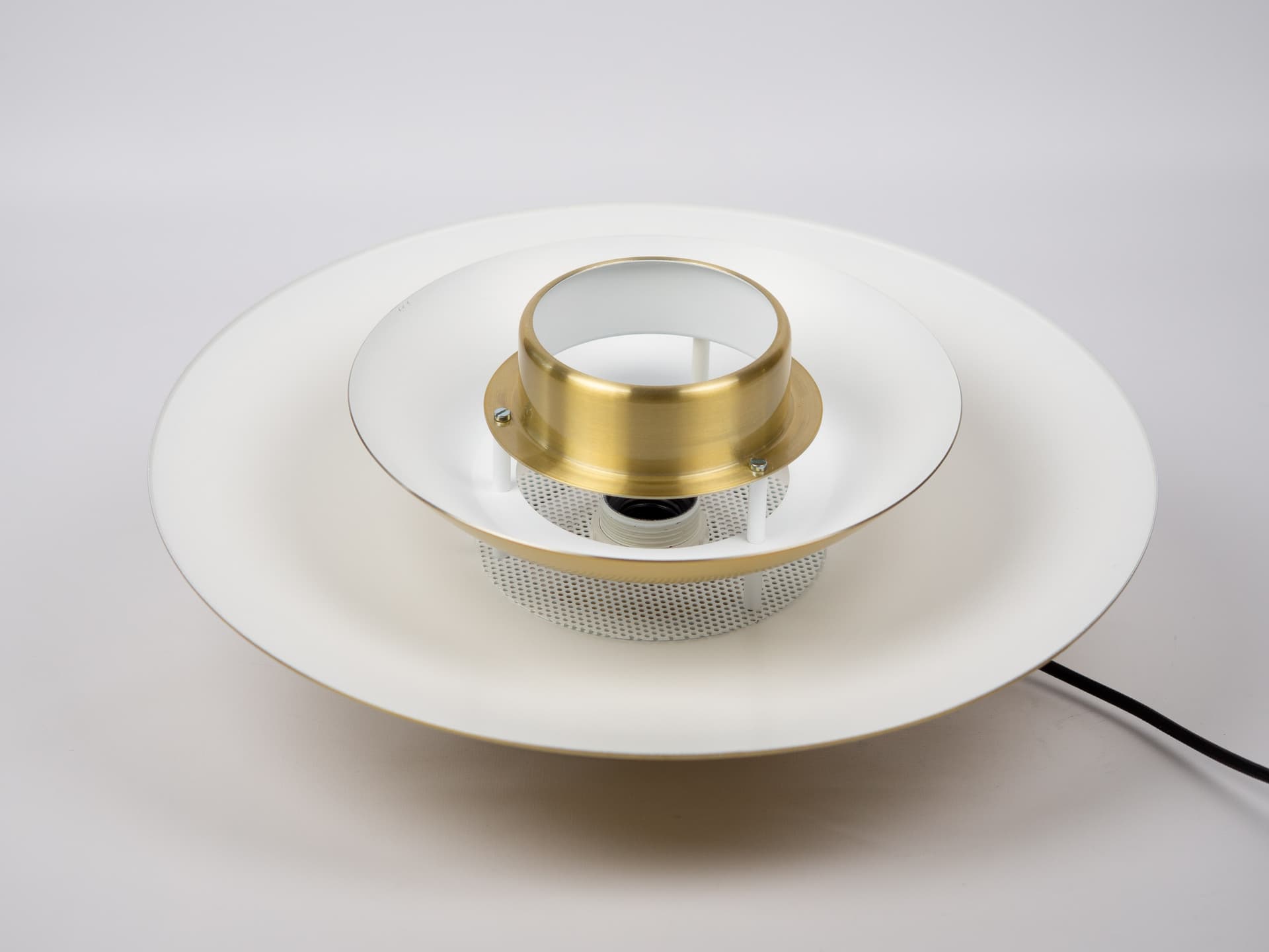 Pendant lamp, gold, aluminum, by B. Nordsted, Denmark, 1980s. - 319686