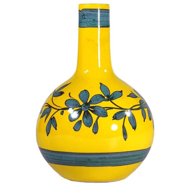 Wazon ceramiczny żółty, Włochy, lata 60. - WYMIARY