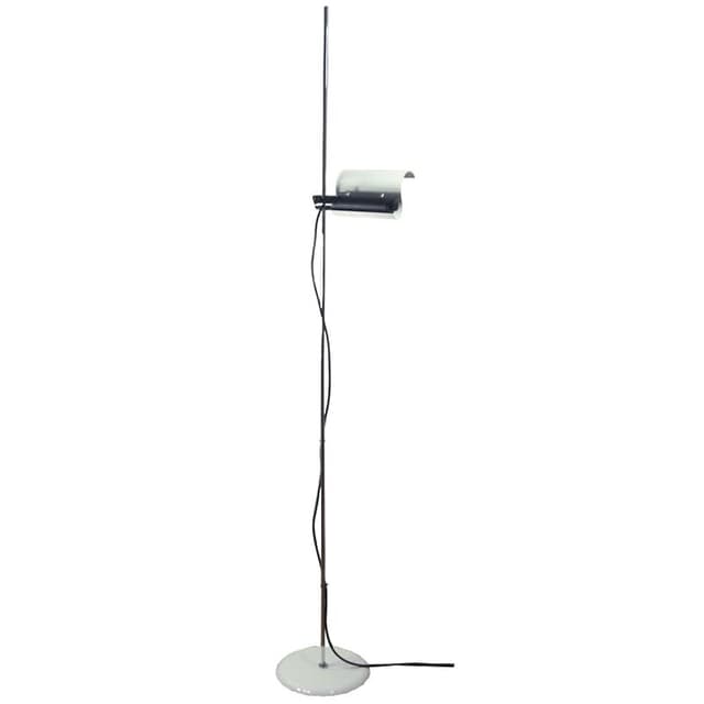 Floor lamp 333 Dim, white, metal chrome, by V. Magistretti, Oluce, Italy, 1970s. - DIMENSION