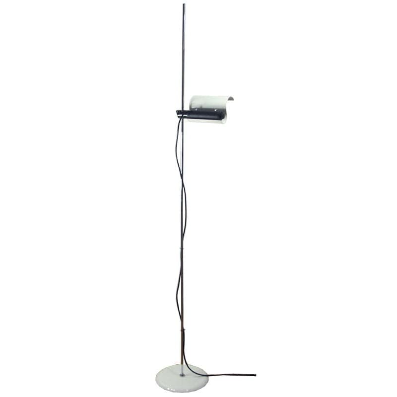 Floor lamp 333 Dim, white, metal chrome, by V. Magistretti, Oluce, Italy, 1970s. - 319814