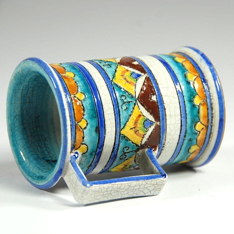 Kubeczek sgraffito, biały kobaltowy, ceramika, Włochy, lata 20. - 319801