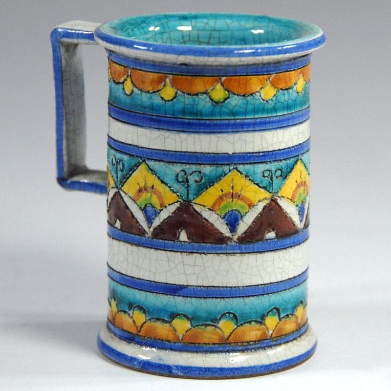 Kubeczek sgraffito, biały kobaltowy, ceramika, Włochy, lata 20. - 319800