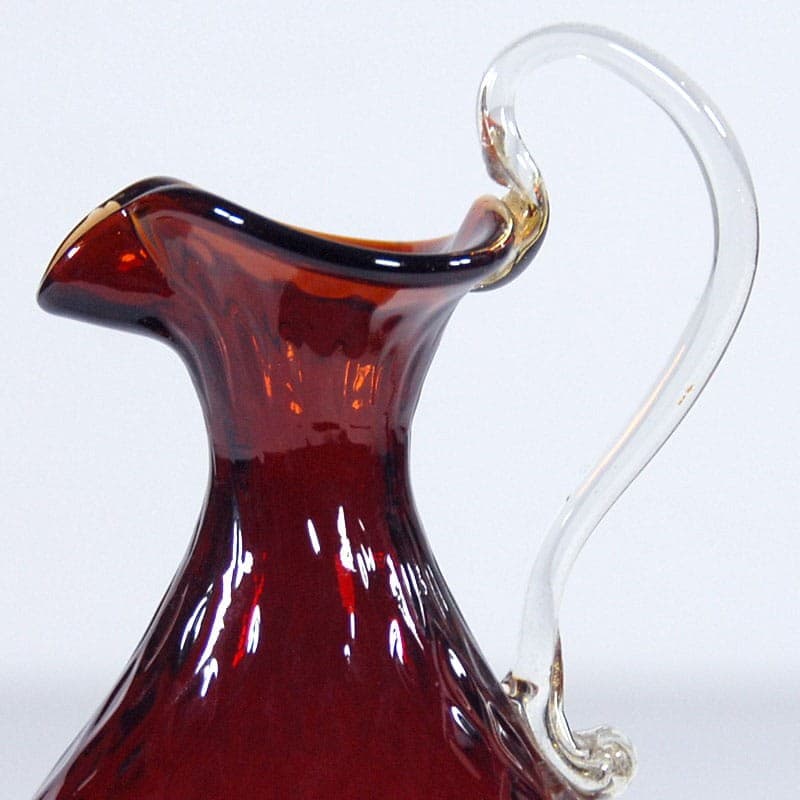 Wazonik szklany rubinowy, Murano, Włochy, lata 50. - 319773