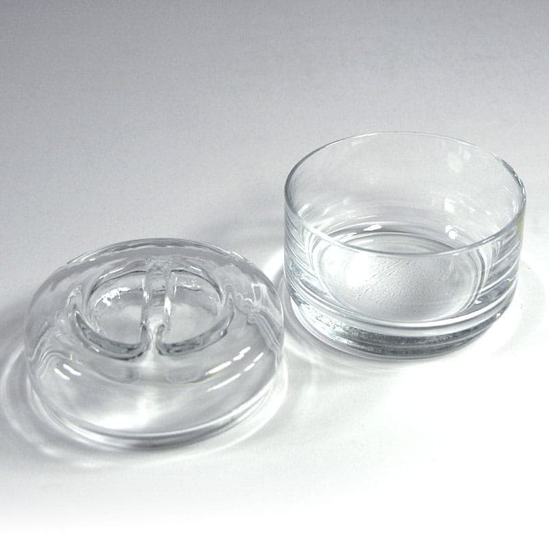 Glass container, transparent, glass, Italy, 1970s. - 319725