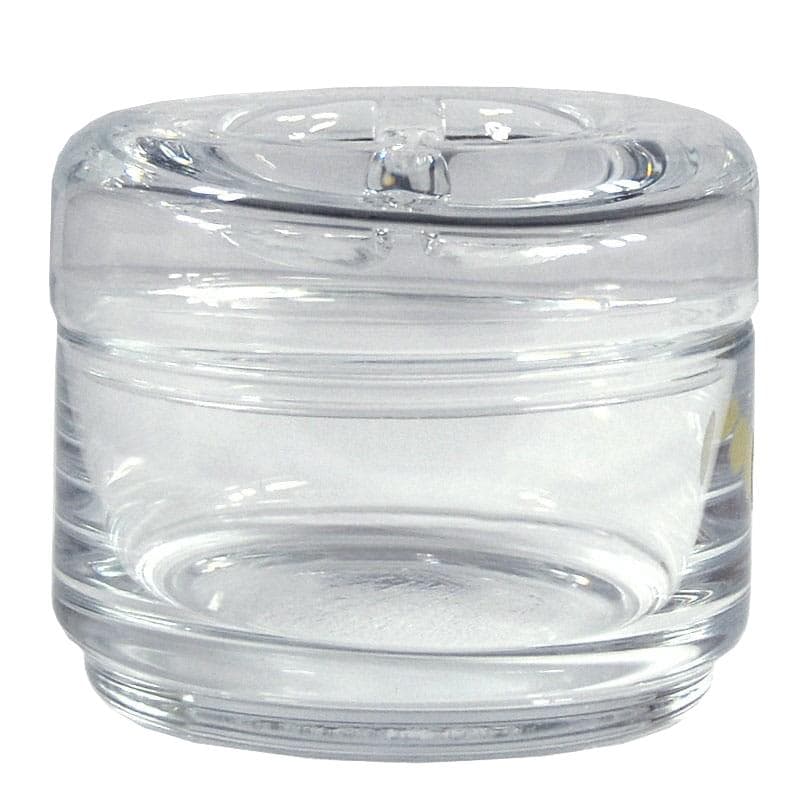 Glass container, transparent, glass, Italy, 1970s.