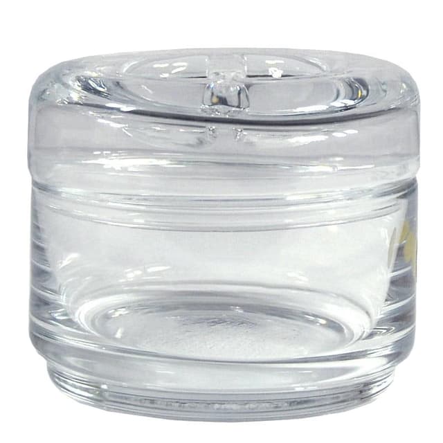 Glass container, transparent, glass, Italy, 1970s. - DIMENSION