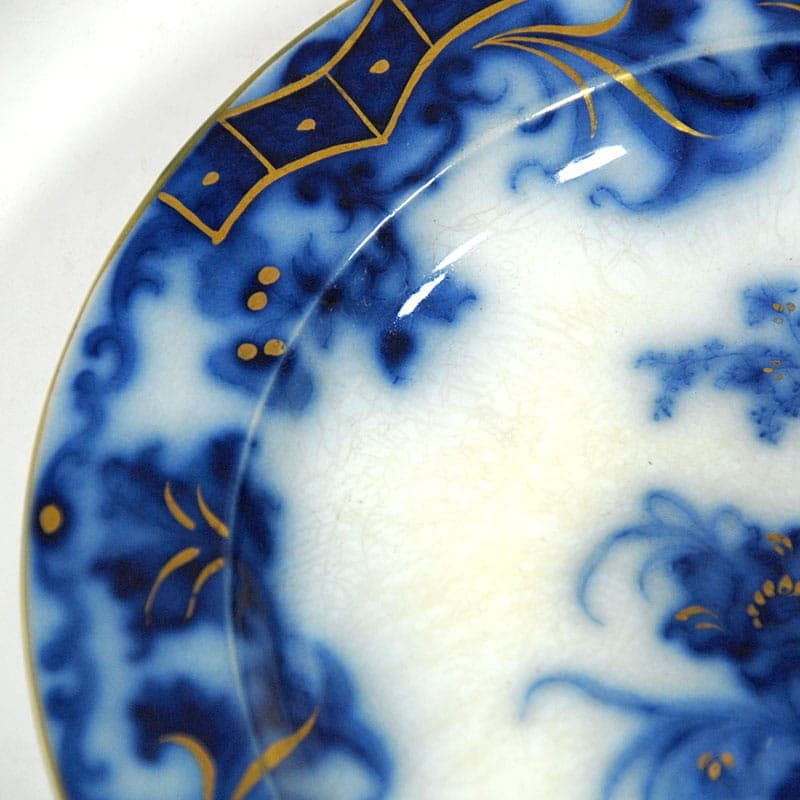 Patera Carleton, niebieska biel złoto, fajans, J & G Alcock, Wielka Brytania, lata 40. XIX w. - 323431
