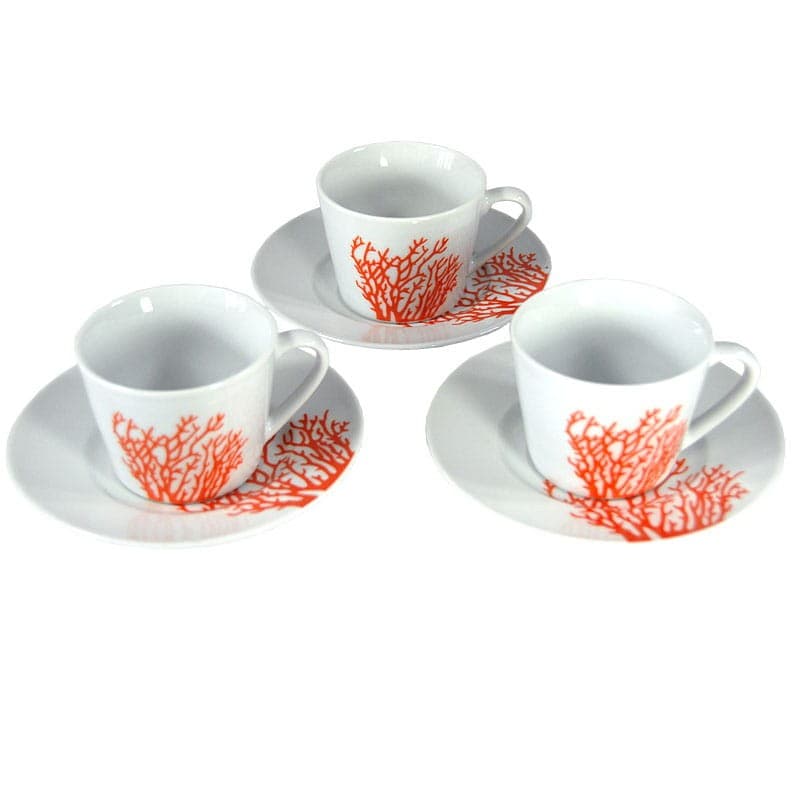 Zestaw trzech filiżanek Domo Vista, biel, porcelana, Portugalia, lata 90. - 323388
