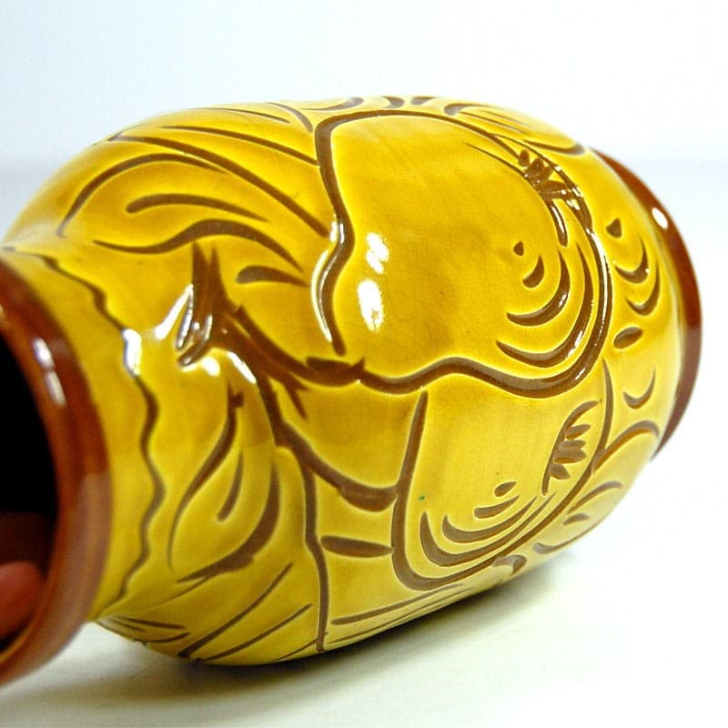 Wazon ceramiczny żółty, ceramika, Włochy, lata 60. - 323367