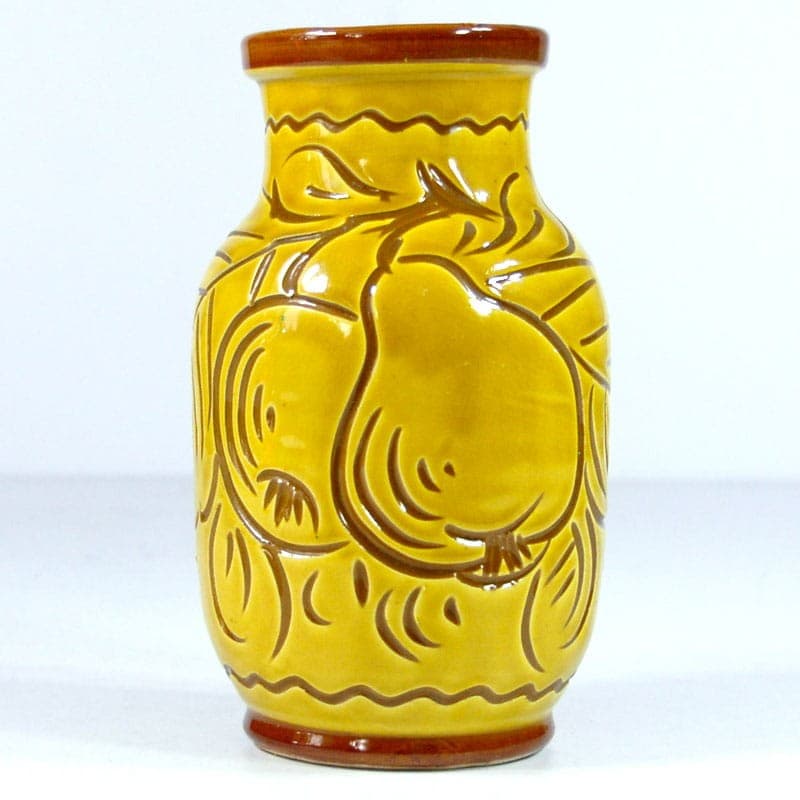 Wazon ceramiczny żółty, ceramika, Włochy, lata 60. - 323366