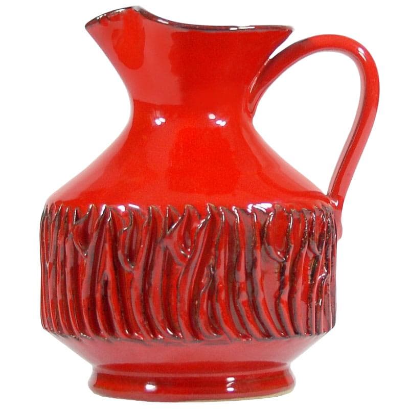 Wazon, Ceramiche Minerva, czerwony, ceramika, Włochy, lata 70.