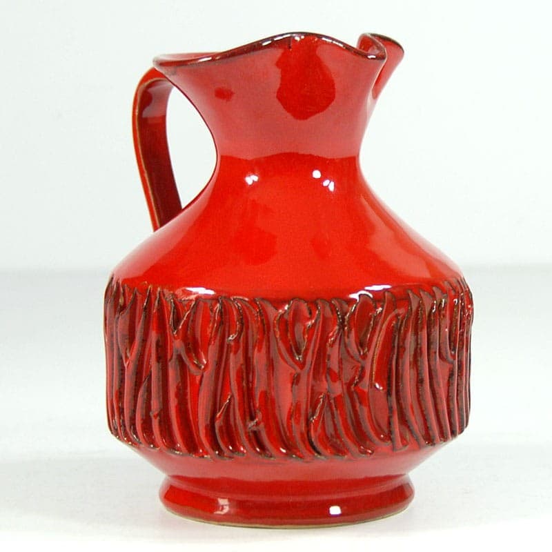 Wazon, Ceramiche Minerva, czerwony, ceramika, Włochy, lata 70. - 323358