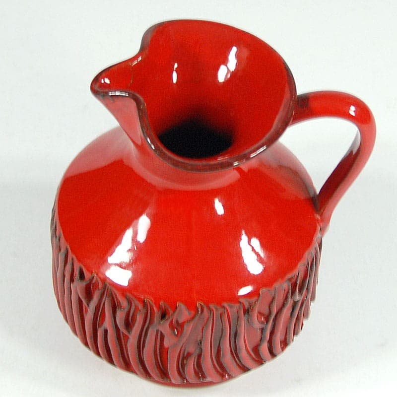 Wazon, Ceramiche Minerva, czerwony, ceramika, Włochy, lata 70. - 323359
