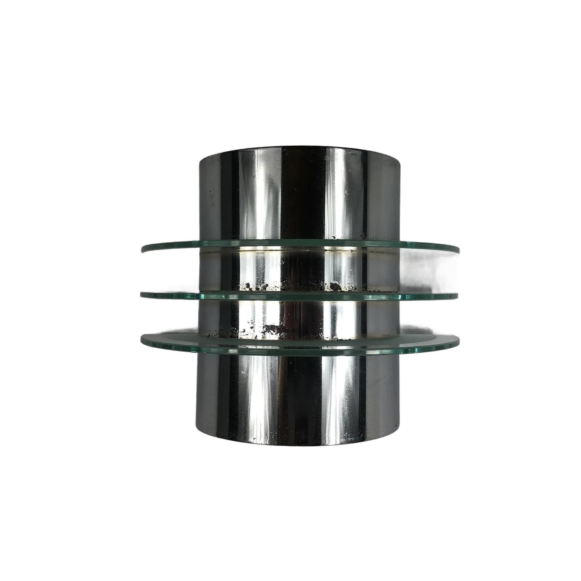 Kinkiet, szkło przezroczyste, stal srebrny, Ikea, Szwecja, lata 80.