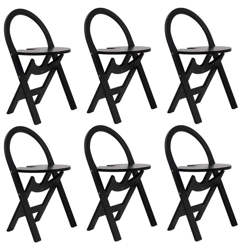 set of six folding chairs, black plywood, by P. Studsgarth, Denmark, 1990s. - 323327